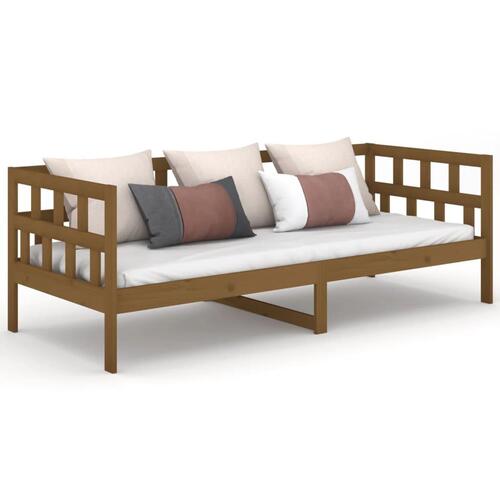 Daybed 90x190 cm massivt fyrretræ gyldenbrun