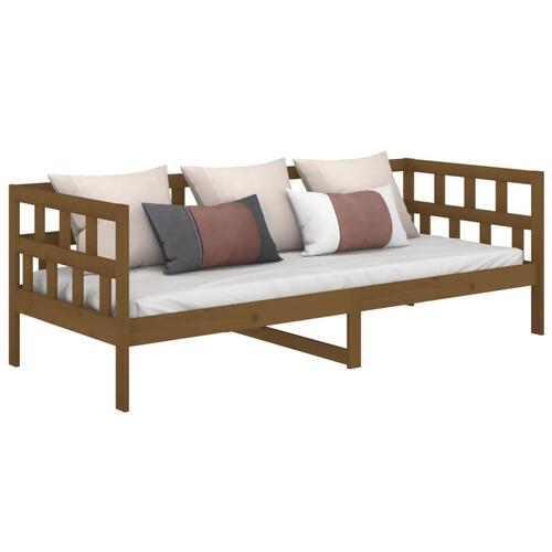 Daybed 90x190 cm massivt fyrretræ gyldenbrun
