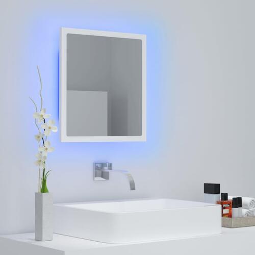 Badeværelsesspejl med LED-lys 40x8,5x37 cm akryl hvid