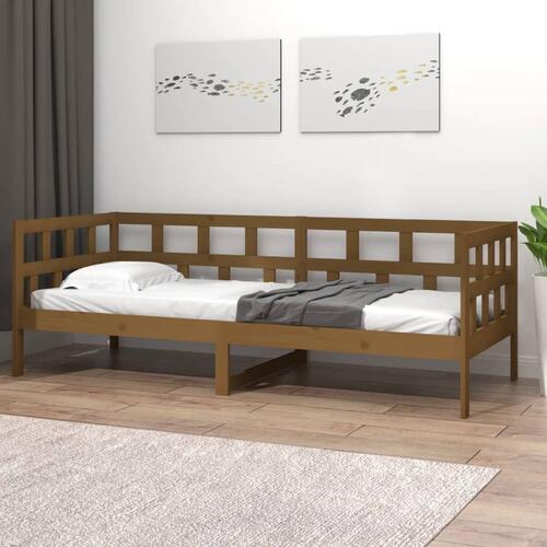 Daybed 90x190 cm massivt fyrretræ gyldenbrun