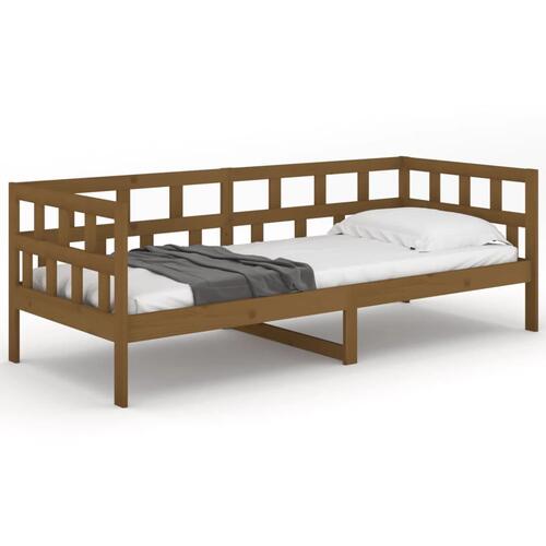 Daybed 90x190 cm massivt fyrretræ gyldenbrun