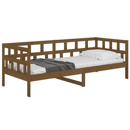Daybed 90x190 cm massivt fyrretræ gyldenbrun