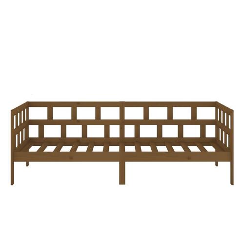 Daybed 90x190 cm massivt fyrretræ gyldenbrun