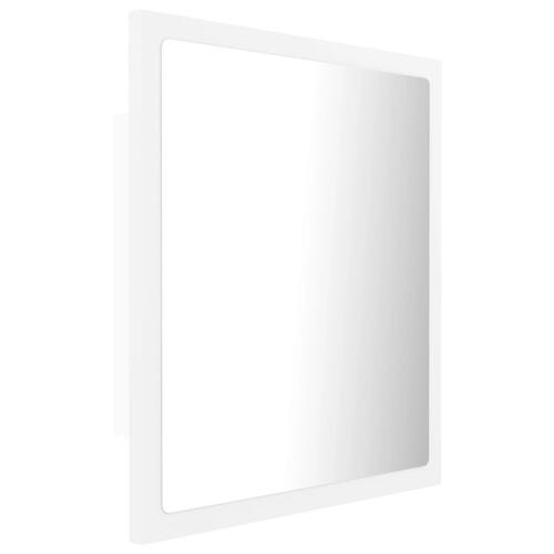 Badeværelsesspejl med LED-lys 40x8,5x37 cm akryl hvid