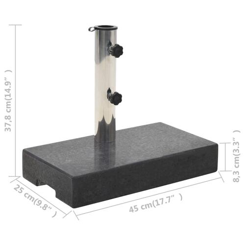 Parasolfod granit 25 kg rektangulær sort