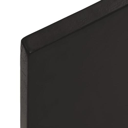 Væghylde 60x50x2 cm behandlet massivt egetræ mørkebrun