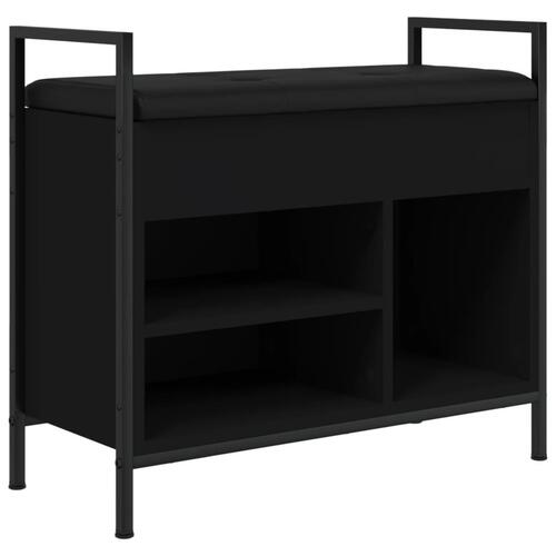 Skobænk 65,5x32x57,5 cm konstrueret træ sort