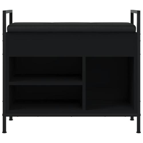 Skobænk 65,5x32x57,5 cm konstrueret træ sort