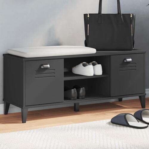 Skobænk VIKEN 106x35x45 cm konstrueret træ sort