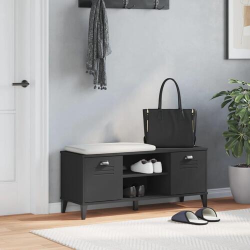 Skobænk VIKEN 106x35x45 cm konstrueret træ sort