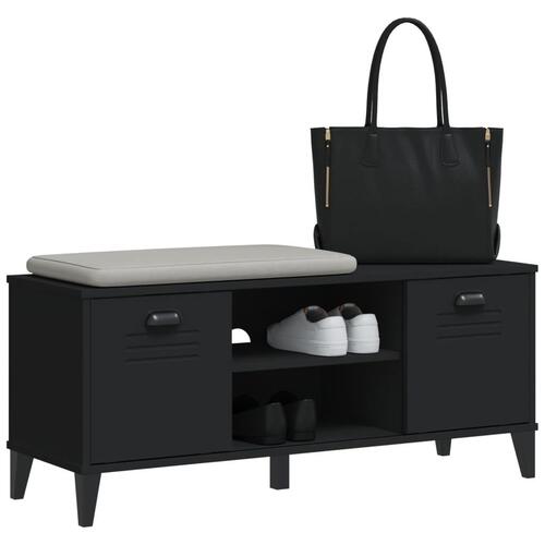 Skobænk VIKEN 106x35x45 cm konstrueret træ sort