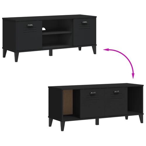 Skobænk VIKEN 106x35x45 cm konstrueret træ sort