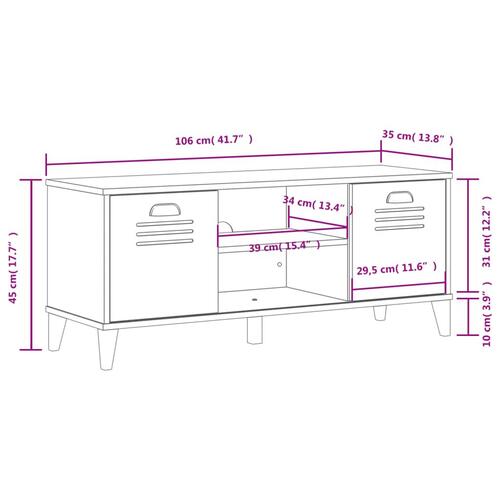 Skobænk VIKEN 106x35x45 cm konstrueret træ sort