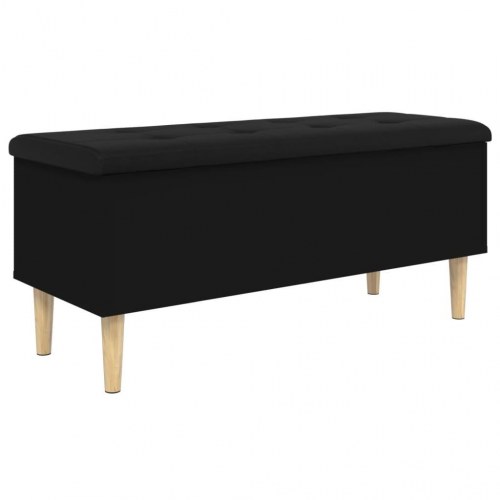Opbevaringsbænk 102x42x46 cm konstrueret træ sort