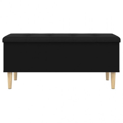 Opbevaringsbænk 102x42x46 cm konstrueret træ sort