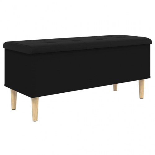 Opbevaringsbænk 102x42x46 cm konstrueret træ sort