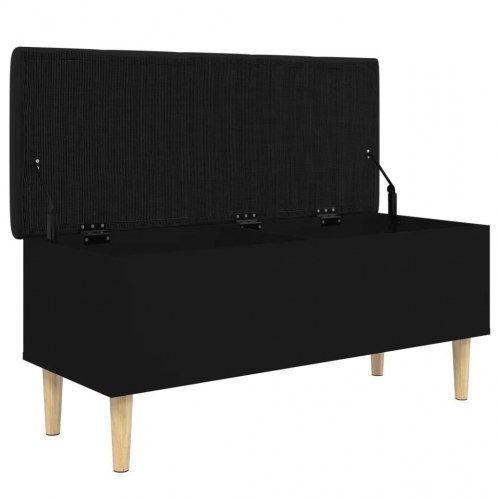 Opbevaringsbænk 102x42x46 cm konstrueret træ sort