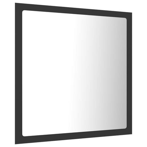 Badeværelsesspejl med LED-lys 40x8,5x37 cm akryl grå
