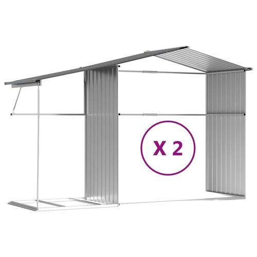 Haveskur 277x279x179 cm galvaniseret stål grå