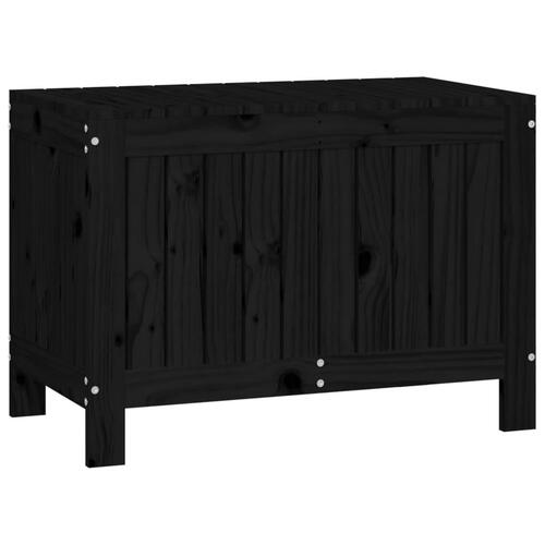 Opbevaringskasse til haven 76x42,5x54 cm massivt fyrretræ sort
