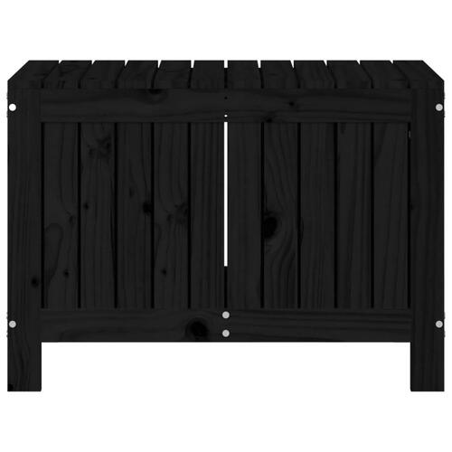 Opbevaringskasse til haven 76x42,5x54 cm massivt fyrretræ sort
