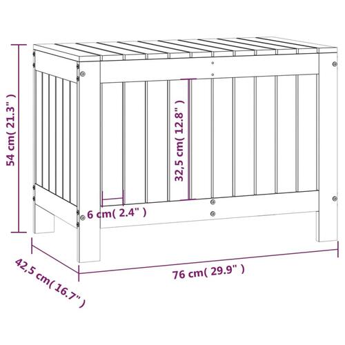Opbevaringskasse til haven 76x42,5x54 cm massivt fyrretræ sort