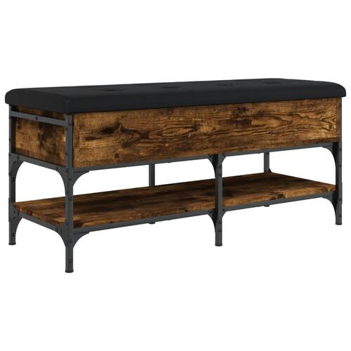 Skobænk 102x42x45 cm konstrueret træ røget egetræsfarve