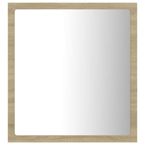 Badeværelsesspejl med LED-lys 40x8,5x37 cm akryl sonoma-eg