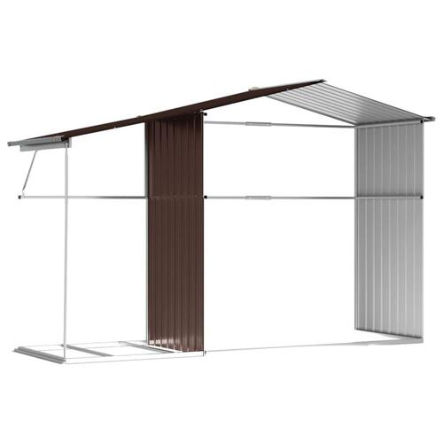 Haveskur 277x192,5x179 cm galvaniseret stål brun