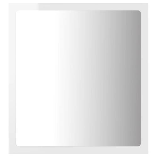 Badeværelsesspejl med LED-lys 40x8,5x37 cm akryl hvid højglans