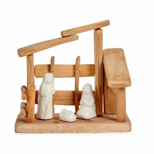 Krybbespil Krist+ - Hvid/Natur i træ og keramik 18 × 17 × 8 cm (2 enheder)