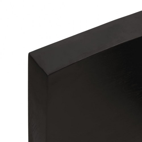 Væghylde 40x40x(2-6) cm behandlet massivt egetræ mørkebrun