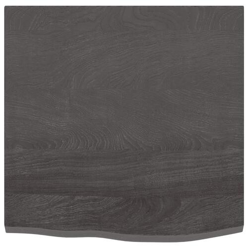 Væghylde 60x60x2 cm behandlet massivt egetræ mørkebrun