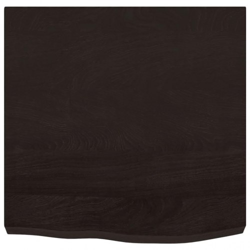 Væghylde 60x60x(2-6) cm behandlet massivt egetræ mørkebrun