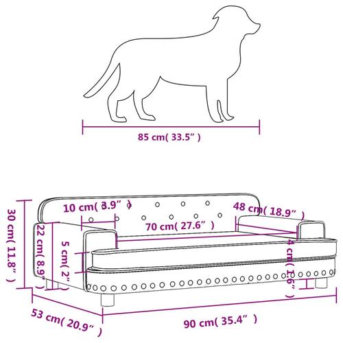 Hundeseng 90x53x30 cm kunstlæder sort