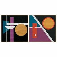 Maleri 83 x 4,5 x 83 cm Abstrakt Moderne (2 enheder)