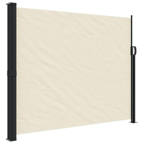 Sidemarkise 160 × 300 cm - sammenrullelig, cremefarvet