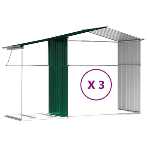 Haveskur 277x365,5x179 cm galvaniseret stål grøn