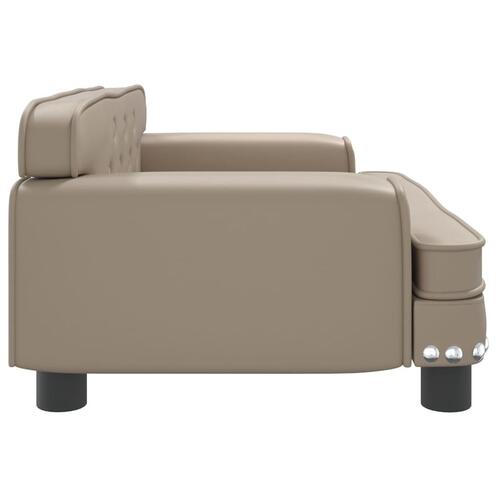 Hundeseng 70x45x30 cm kunstlæder cappuccinofarvet