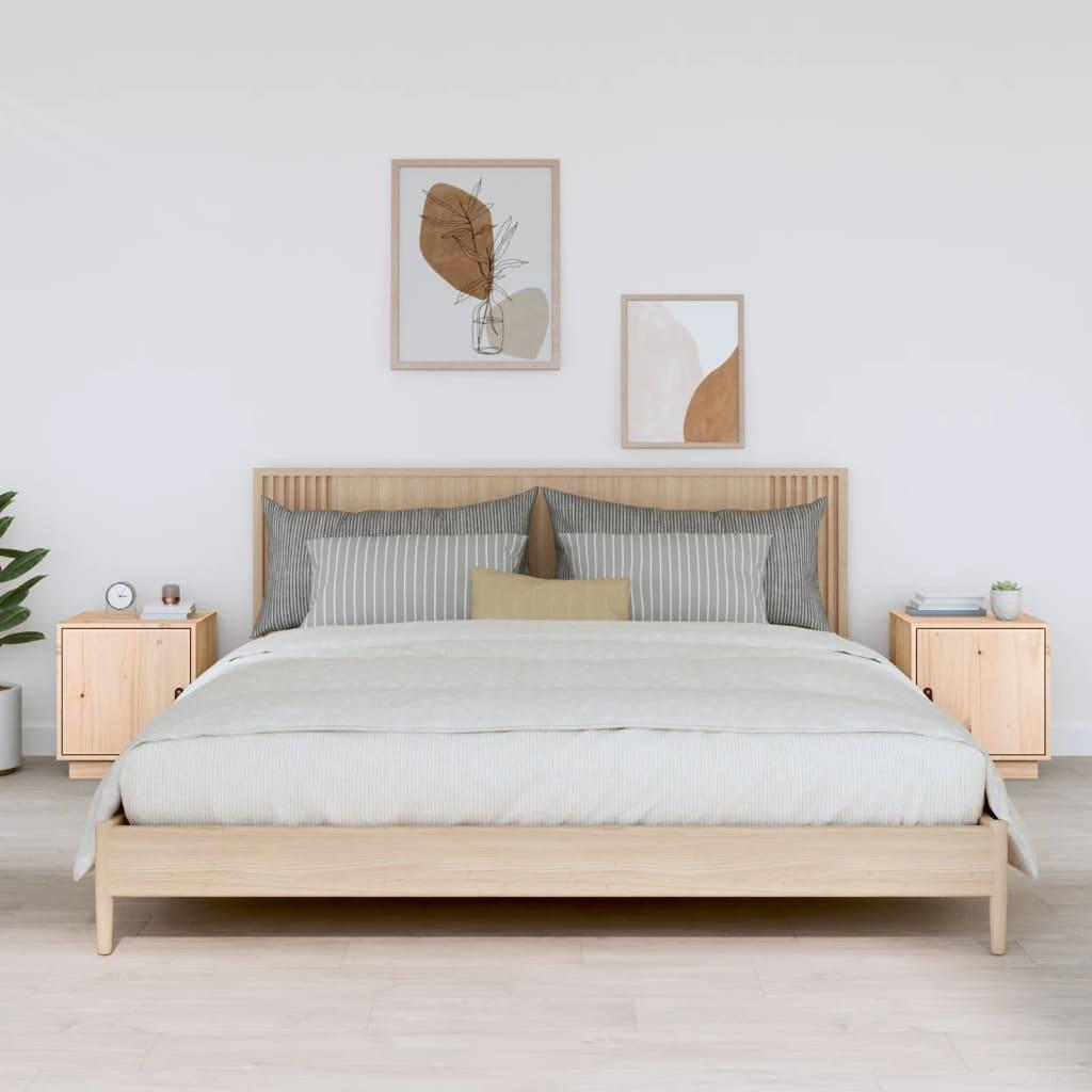 Sengeborde 2 stk. 40x34x45 cm massivt fyrretræ