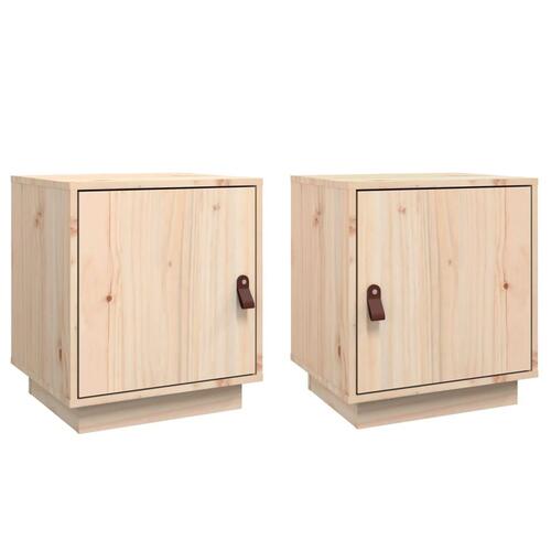 Sengeborde 2 stk. 40x34x45 cm massivt fyrretræ