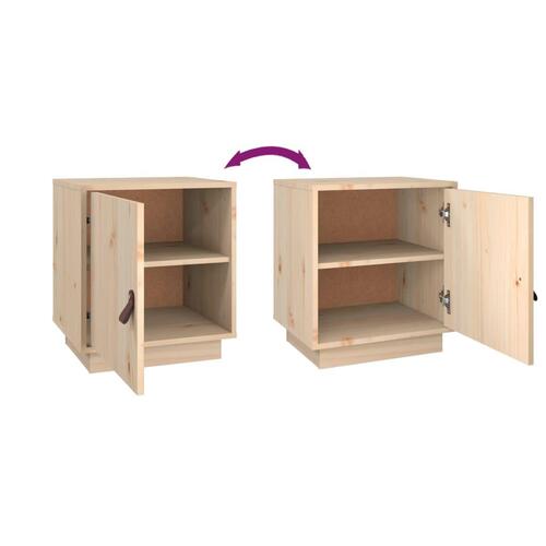 Sengeborde 2 stk. 40x34x45 cm massivt fyrretræ