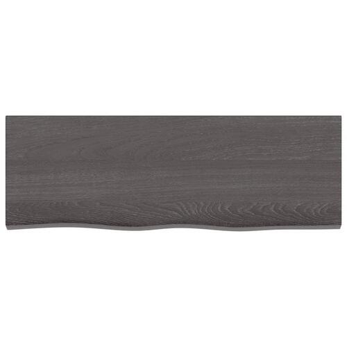 Væghylde 80x30x(2-6) cm behandlet massivt egetræ mørkebrun