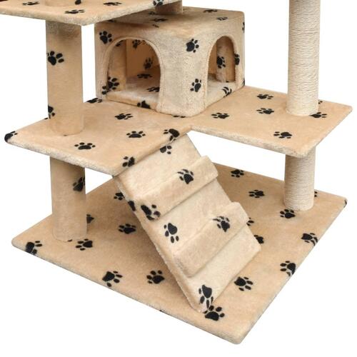 Kradsetræ med sisal til katte 125 cm poteprint beige