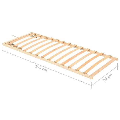 Lamelbund 13 lameller justerbar hovedende 80x200 cm