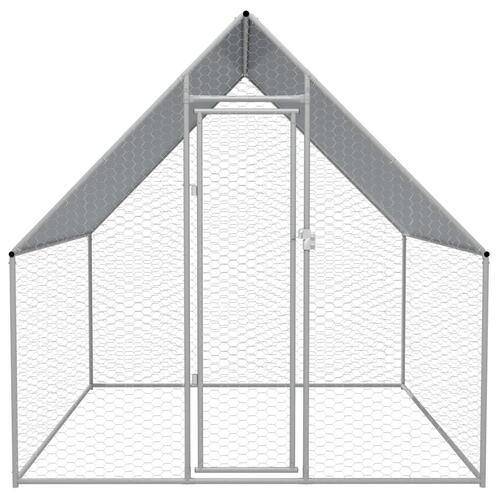 Udendørs hønsebur galvaniseret stål 2 x 2 x 1,92 m