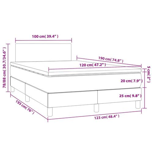 Kontinentalseng med madras 120x190 cm stof cremefarvet