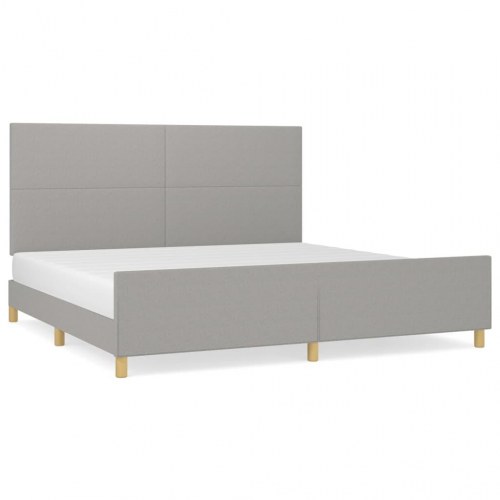 Sengeramme uden madras 200x200 cm stof lysegrå