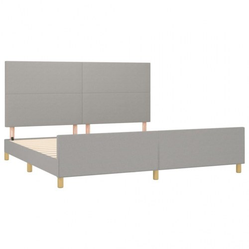 Sengeramme uden madras 200x200 cm stof lysegrå