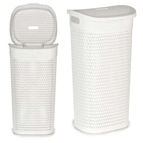 Vasketøjskurv Hvid Plastik 60L (44 x 57 x 34,5 cm)